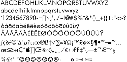 Decker font characters